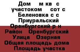 Дом 45 м.кв. с участоком 10 сот с Беленовка с/с Приуральский Оренбургский р-н  › Район ­ Оренбургский › Улица ­ Озерная › Общая площадь дома ­ 45 › Площадь участка ­ 958 › Цена ­ 950 000 - Оренбургская обл., Оренбургский р-н, Беляновка п. Недвижимость » Дома, коттеджи, дачи продажа   